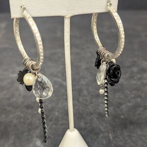Elegant Silver and Black Dangle Earrings
